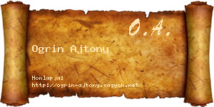 Ogrin Ajtony névjegykártya